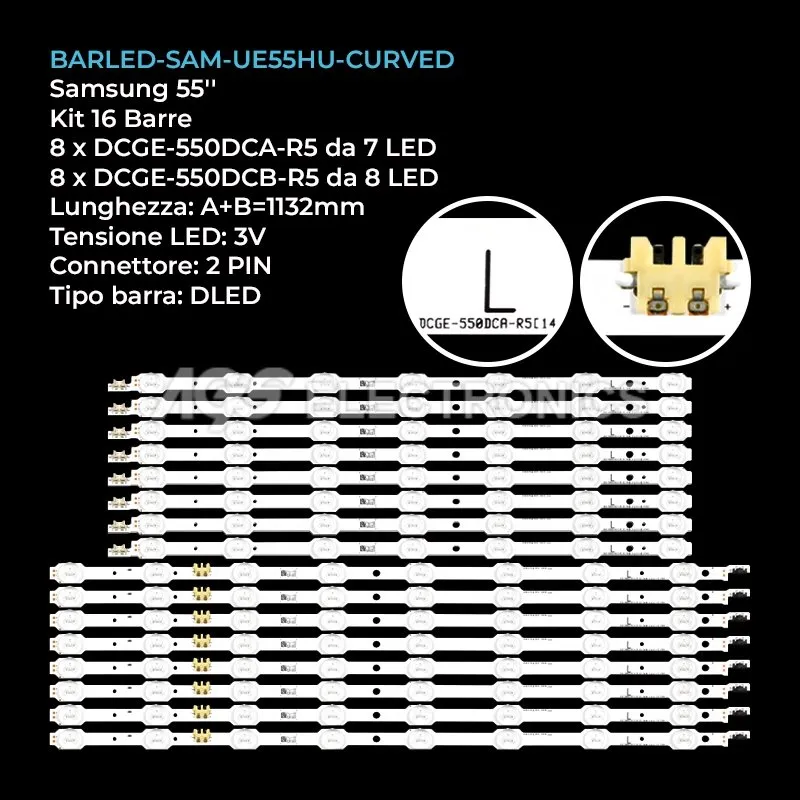 kit 16 barre LED retroilluminazione per Samsung 55 pollici pannello CYVH055FGLV4H