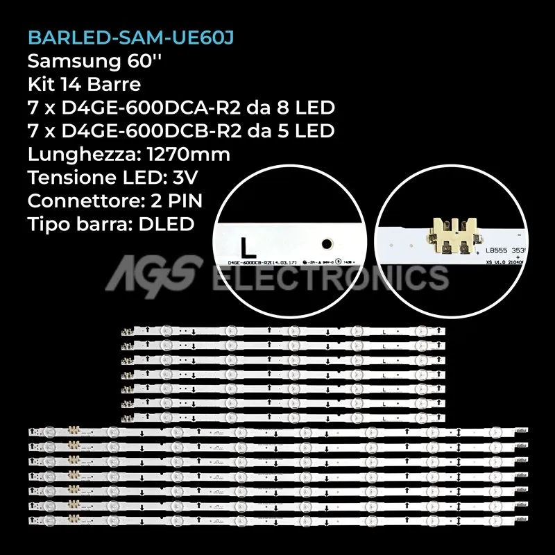 kit 14 barre LED retroilluminazione per Samsung 60 pollici modello UN60H6300AGXZD