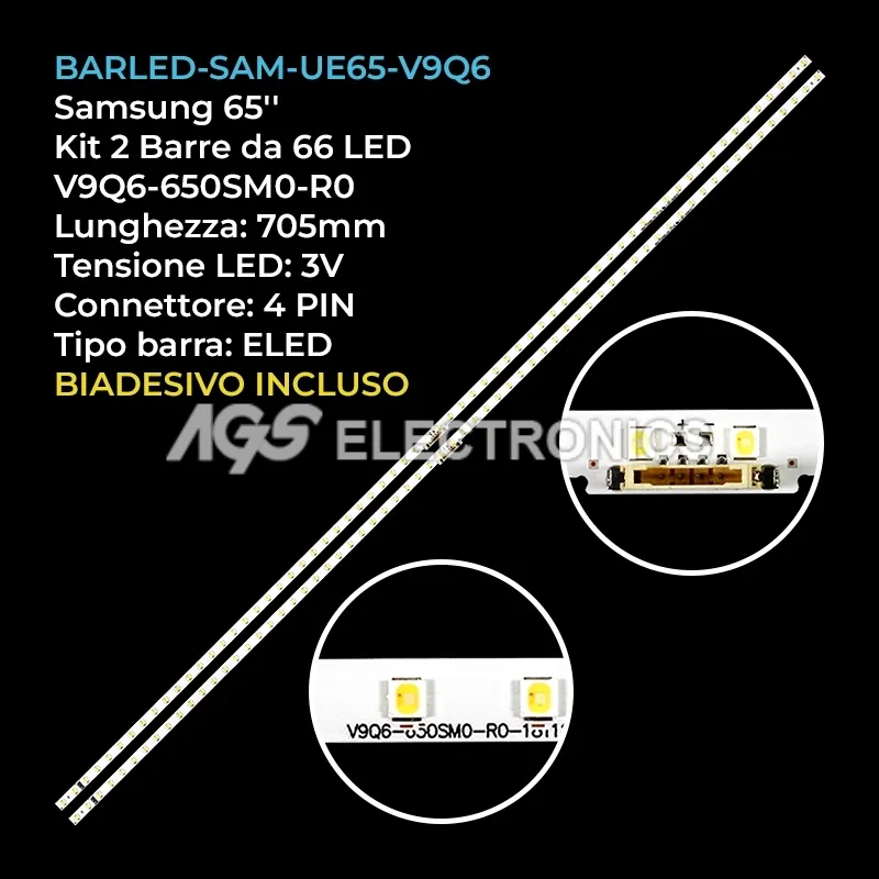 kit 2 barre LED retroilluminazione per Samsung 65 pollici modello QE65Q70TAT