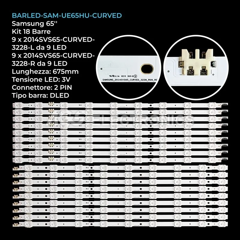 kit 18 barre LED retroilluminazione per Samsung 65 pollici pannello CYVH065FGLV2H
