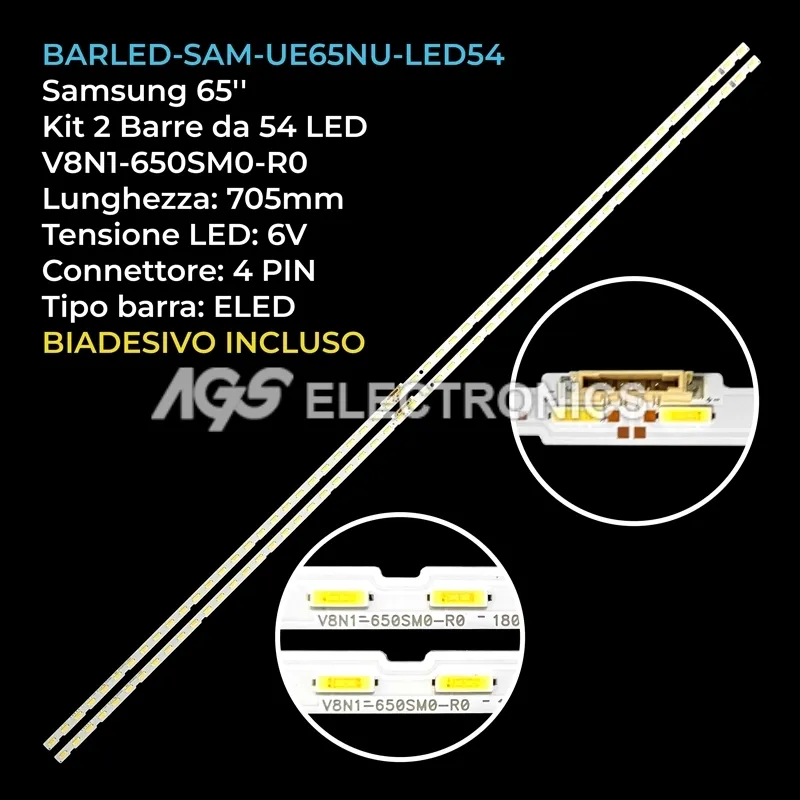kit 2 barre LED retroilluminazione per Samsung 65 pollici modello QE65LS03RAUXZG