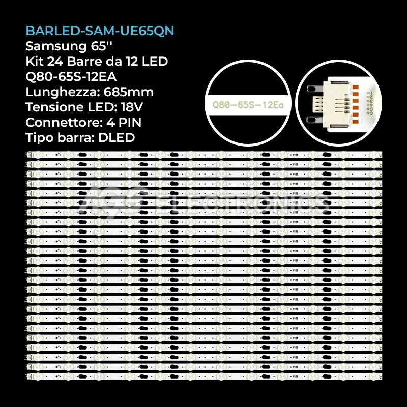 kit 24 barre LED retroilluminazione per Samsung 65 pollici pannello CYTR065FLLV2V