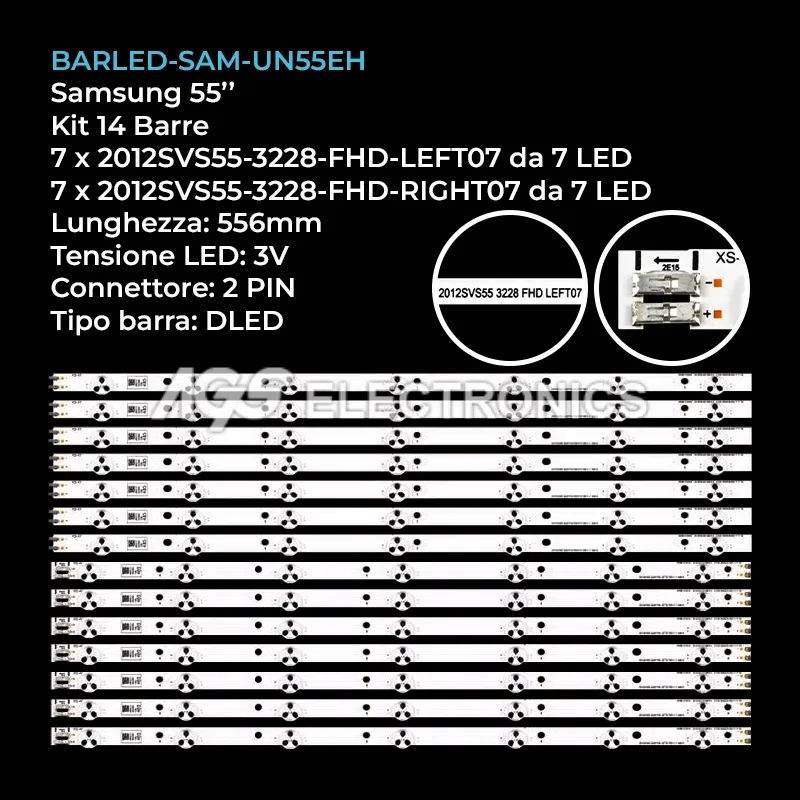 kit 14 barre LED retroilluminazione per Samsung 55 pollici modello UA55EH6000MXXD