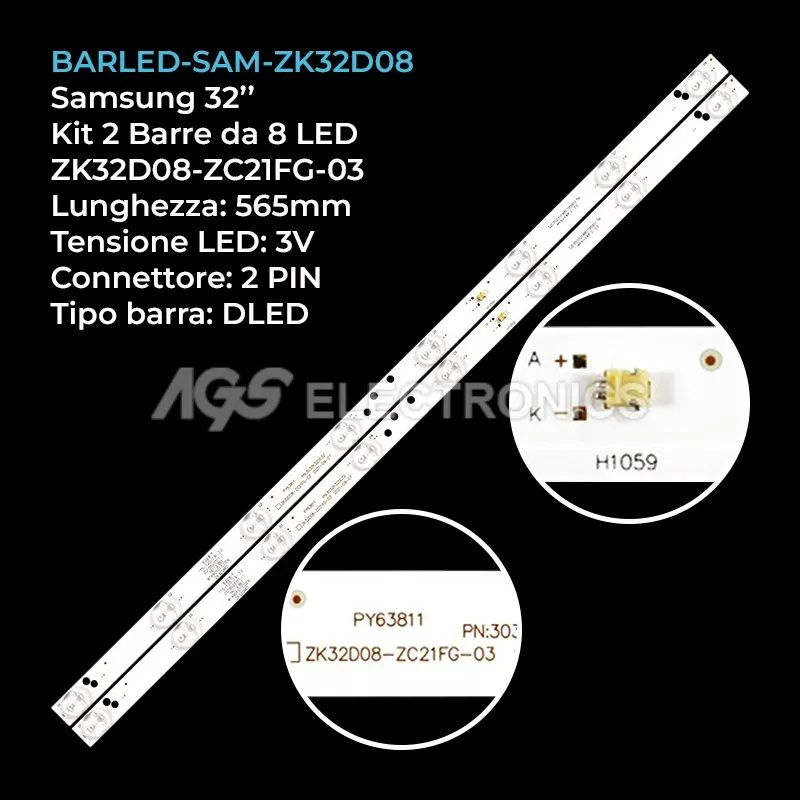 kit 2 barre LED retroilluminazione per Proscan 32 pollici modello PLDED3280AD