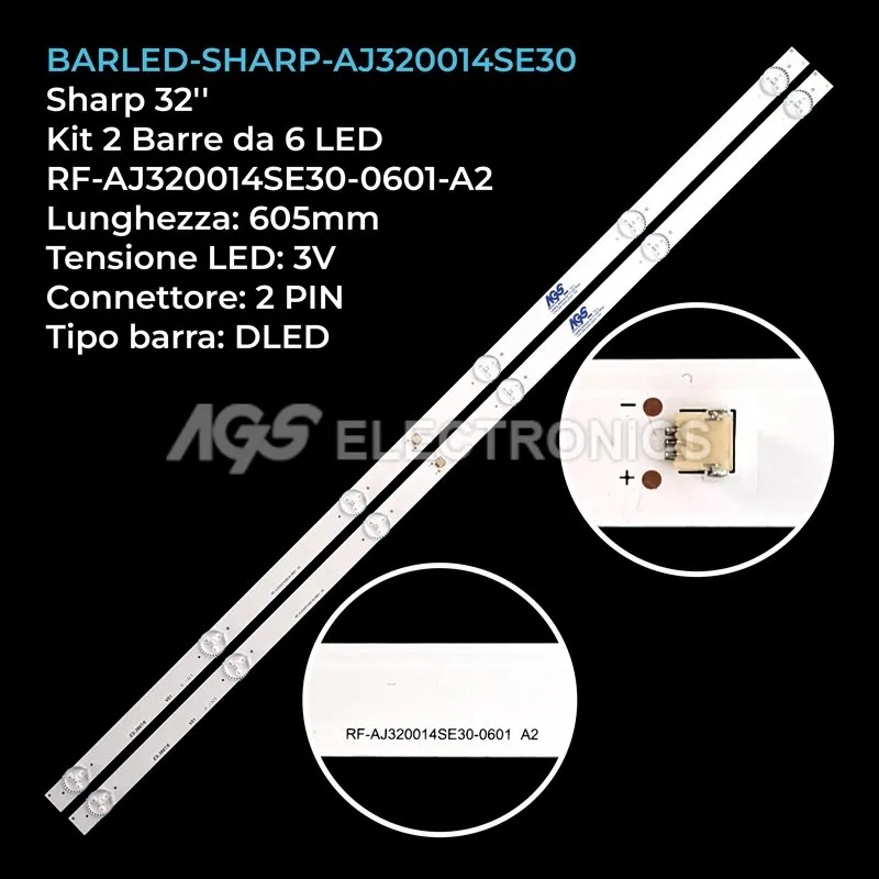 kit 2 barre LED retroilluminazione per Sharp 32 pollici modello 32BB4I