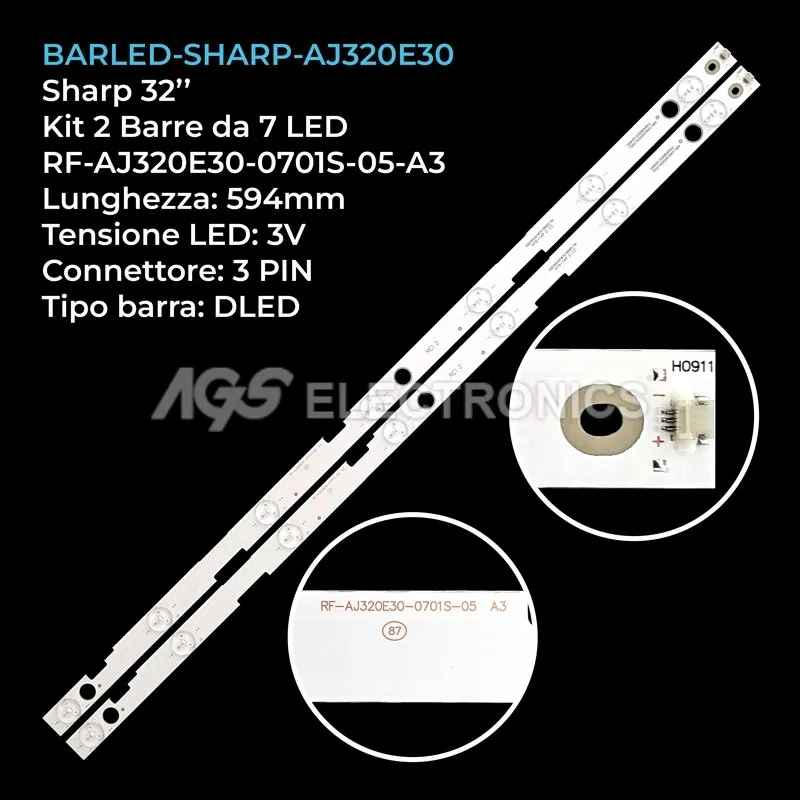 kit 2 barre LED retroilluminazione per Sharp 32 pollici modello LC320DXYSHA5