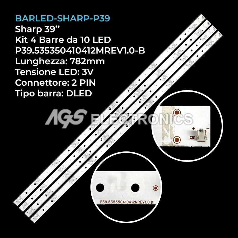 kit 4 barre LED retroilluminazione per Bush 39 pollici modello 40233FDVD