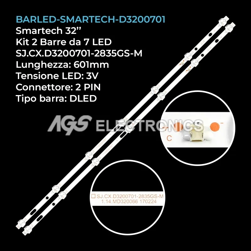 kit 2 barre LED retroilluminazione per Neo 32 pollici modello RTV32Z2SM