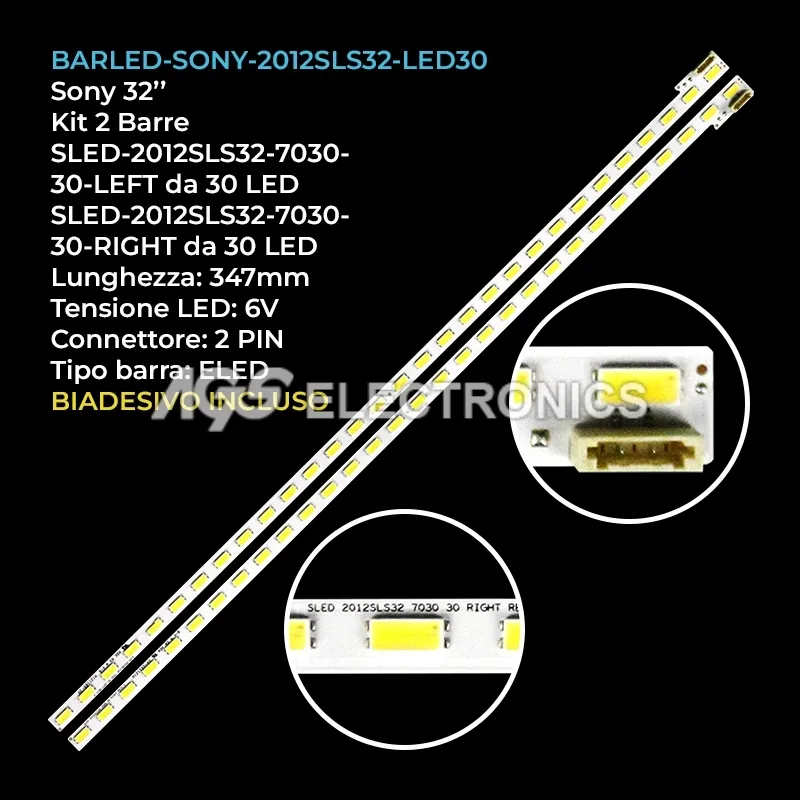 kit 2 barre LED retroilluminazione per Sony 32 pollici modello KDL50W800C