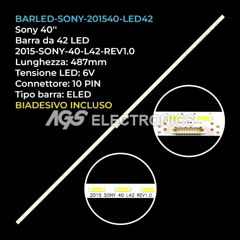 kit 1 barre LED retroilluminazione per Sony 40 pollici modello KDL40W700C