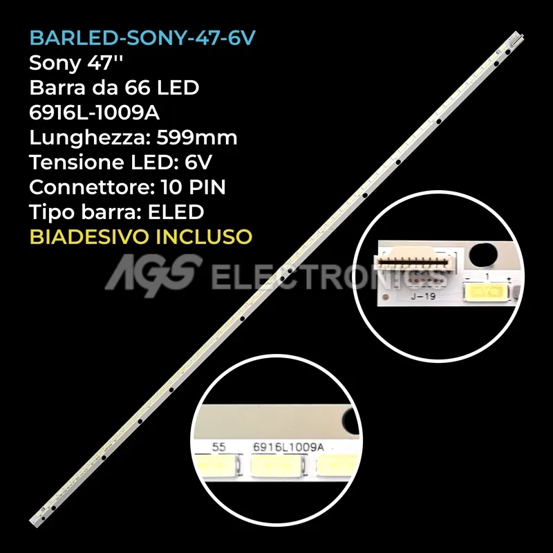 kit 1 barre LED retroilluminazione per LG 47 pollici modello 47LA644VZA