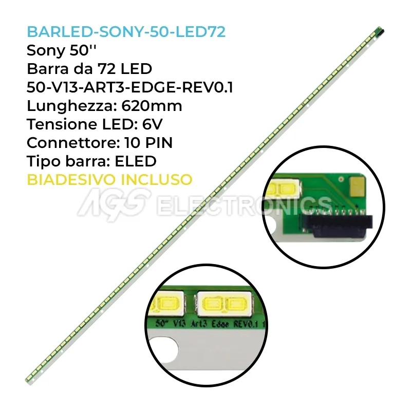 kit 1 barre LED retroilluminazione per Sony 50 pollici modello LC500EUDFFF3