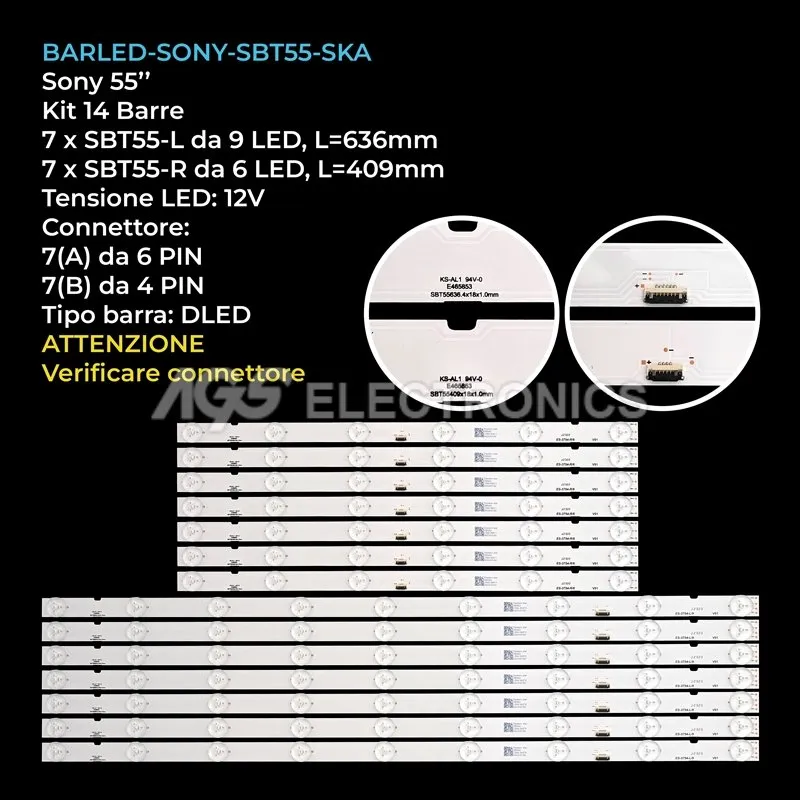 kit 14 barre LED retroilluminazione per Sony 55 pollici modello XBR55X900E