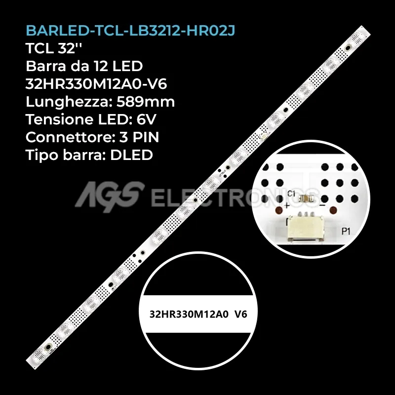 kit 1 barre LED retroilluminazione per TCL 32 pollici modello 32DS520X1