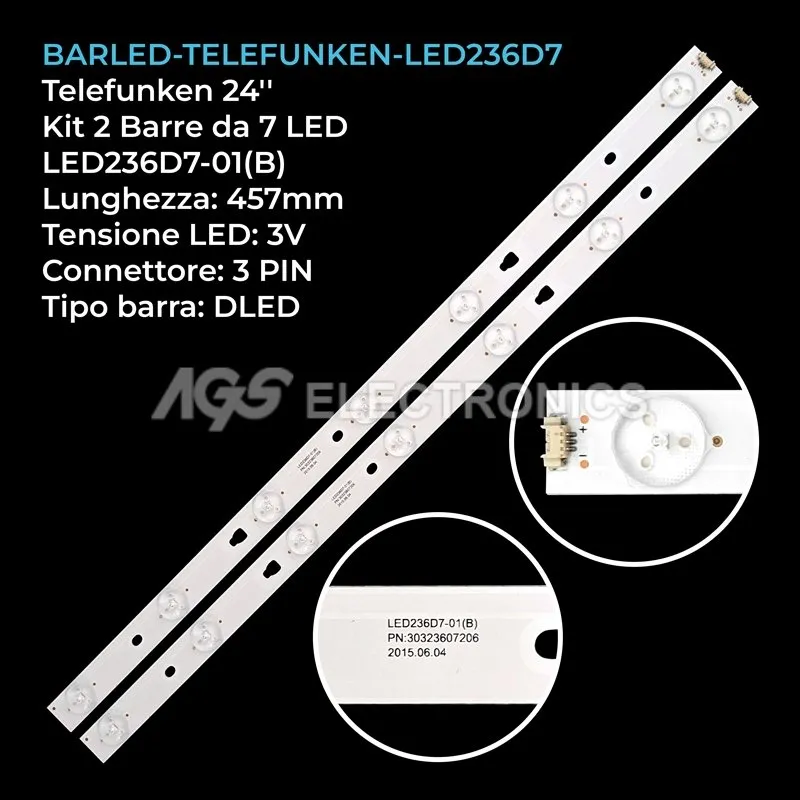 kit 2 barre LED retroilluminazione per Pioneer 24 pollici modello PLE2405HD