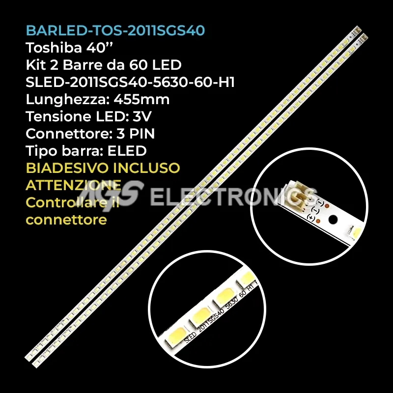 kit 2 barre LED retroilluminazione per Arcelink 40 pollici modello A40LEG6B