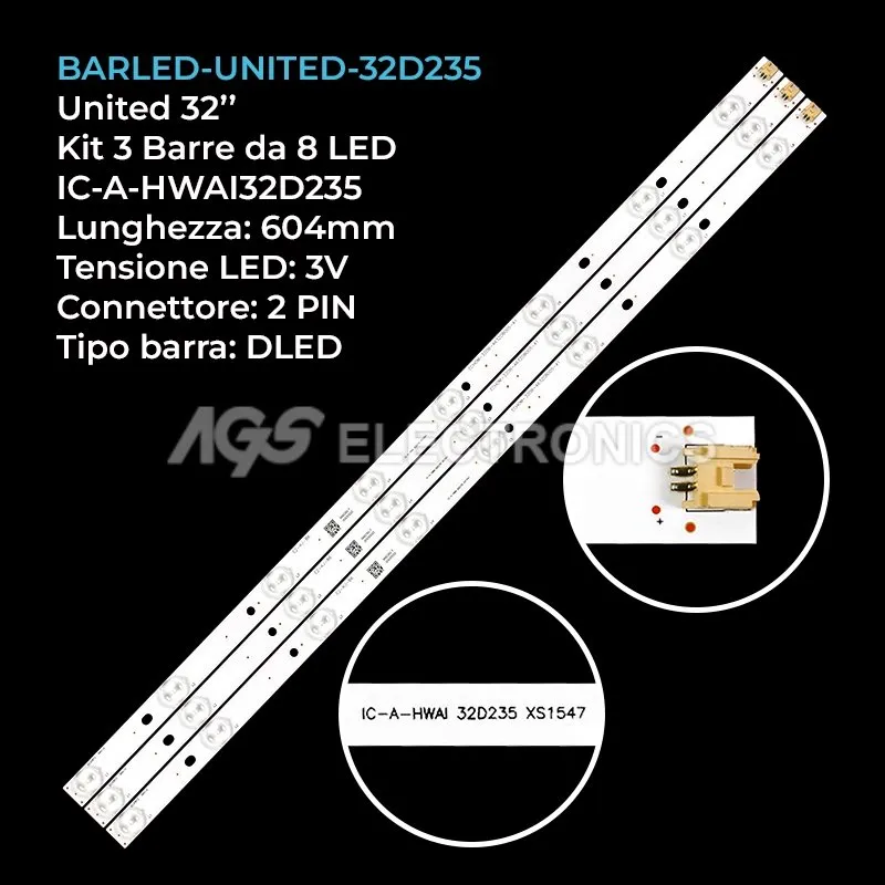 kit 3 barre LED retroilluminazione per LG 32 pollici pannello LC320EXNSEA1