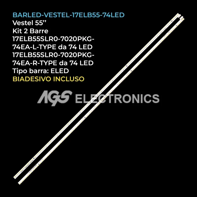 kit 2 barre LED retroilluminazione per Techwood 55 pollici modello 55AO1SB