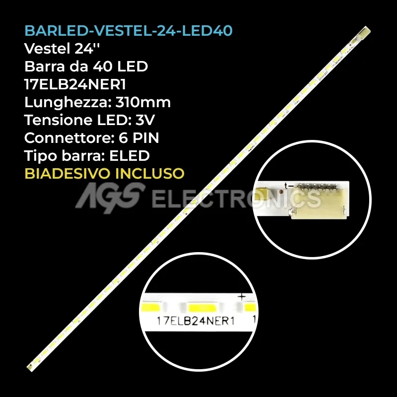 kit 1 barre LED retroilluminazione per Seg 24 pollici modello LE24SAT275W