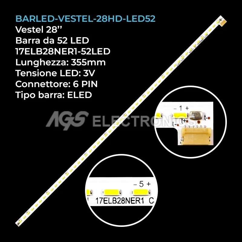 kit 1 barre LED retroilluminazione per Finlux 28 pollici modello 28FX615F