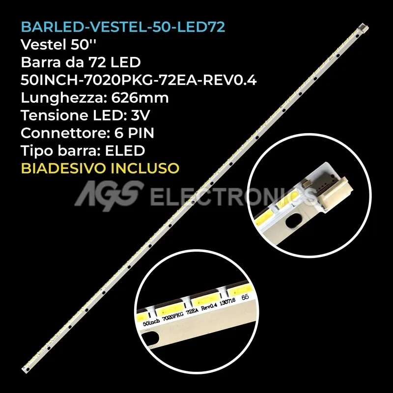 kit 1 barre LED retroilluminazione per Polaroid 50 pollici modello 550LED14