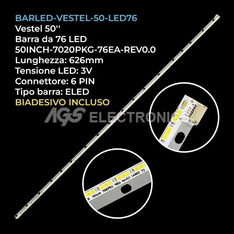 kit 1 barre LED retroilluminazione per Sharp 50 pollici modello LC50LE762E