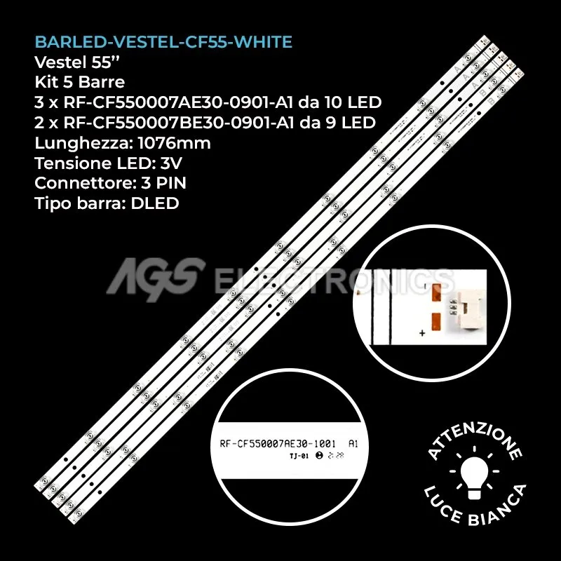 kit 5 barre LED retroilluminazione per Finlux 55 pollici modello 55FUG7021