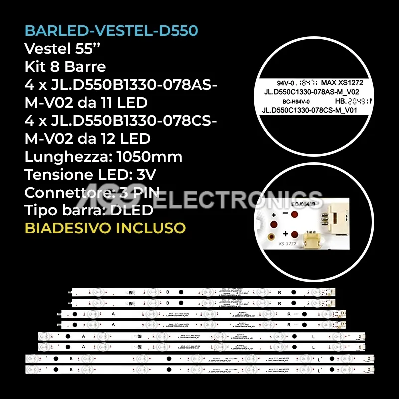kit 8 barre LED retroilluminazione per Walker 55 pollici modello WP55U20P