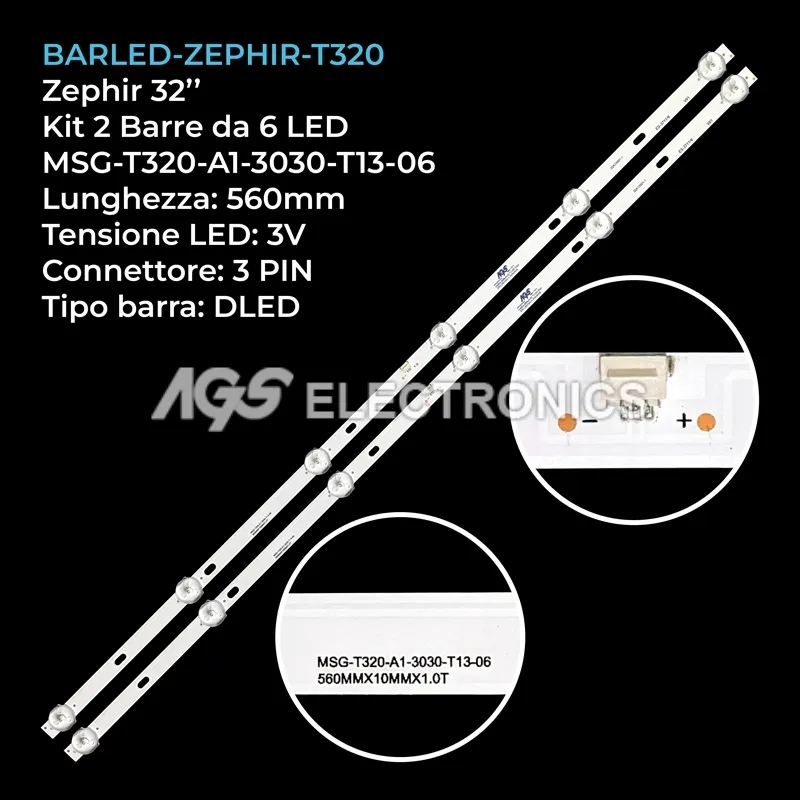 kit 2 barre LED retroilluminazione per Zephir 32 pollici modello ZV32HD20211