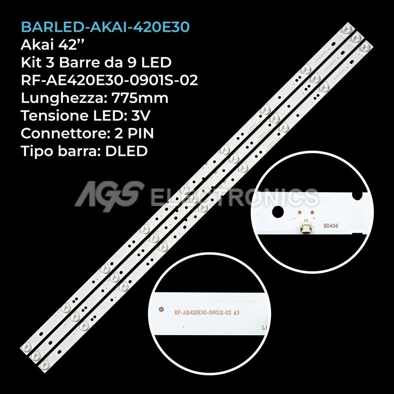 kit 3 barre LED retroilluminazione per Haier 42 pollici modello LE42A6M