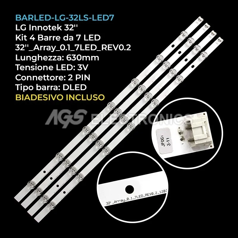kit 4 barre LED retroilluminazione per LG 32 pollici modello 32LS315H