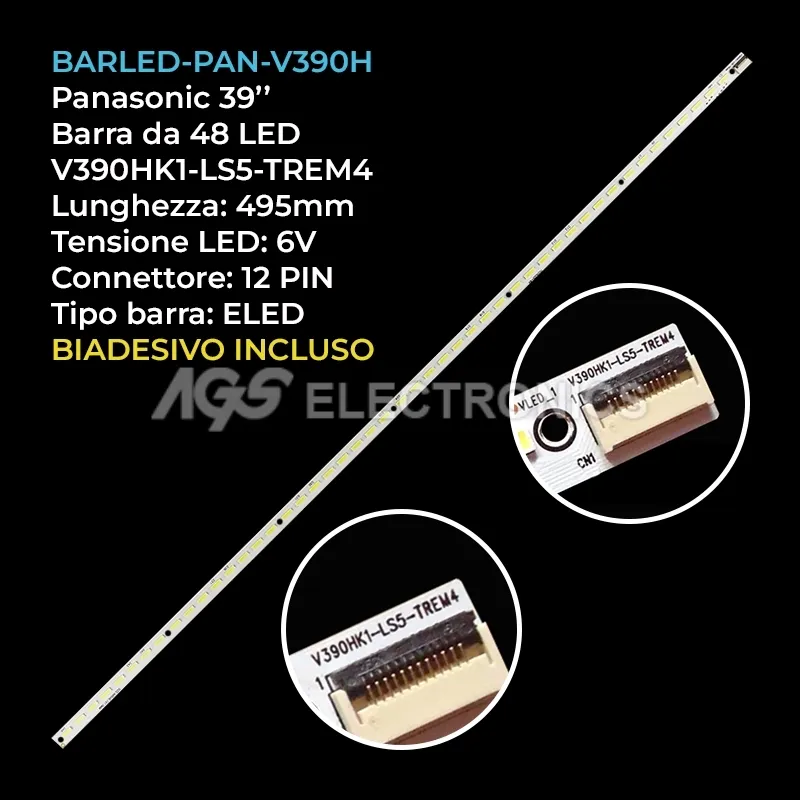 kit 1 barre LED retroilluminazione per TCL 39 pollici modello L39E50003D