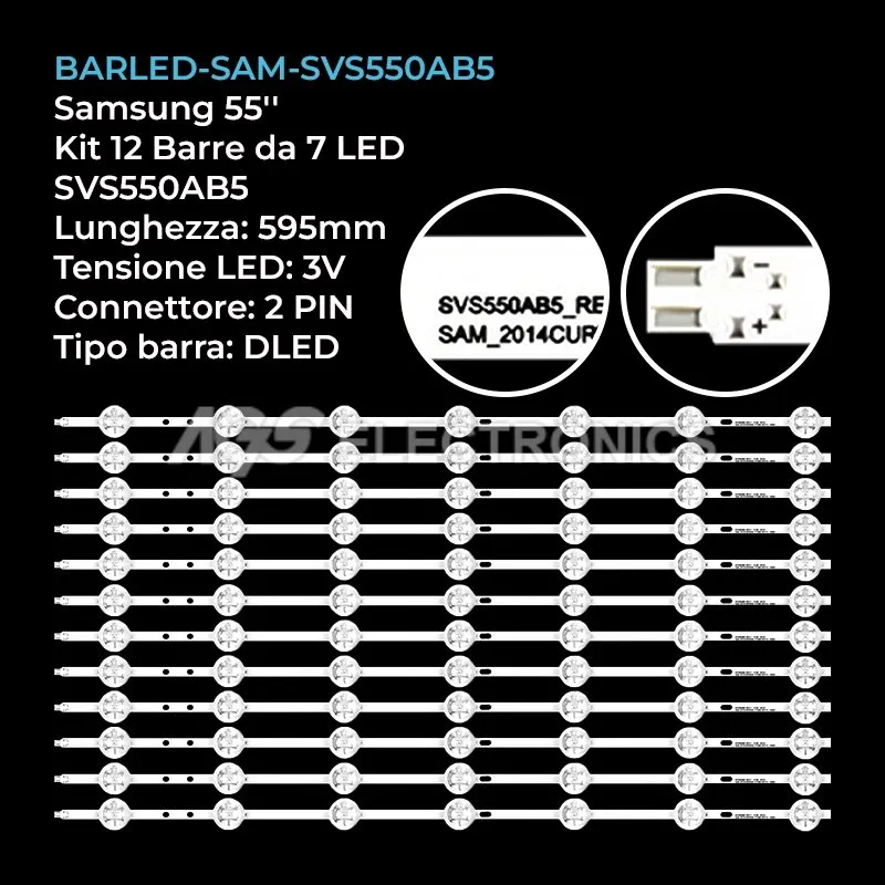 kit 12 barre LED retroilluminazione per Philips 55 pollici modello 55PUS8909C