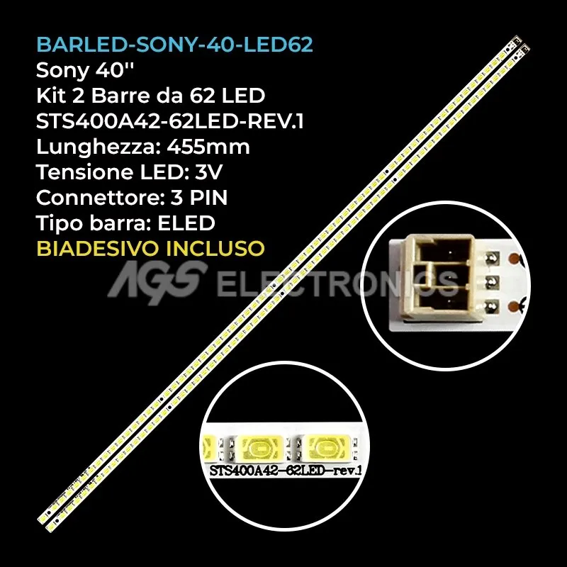 kit 2 barre LED retroilluminazione per Samsung 40 pollici pannello LTY400HF09