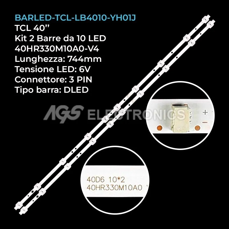 kit 2 barre LED retroilluminazione per TCL 40 pollici modello 40S5200